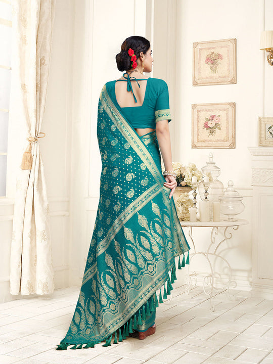 Georgette Banarasi Silk Saree With Blouse Piece