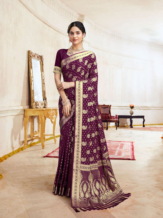 Georgette Banarasi Silk Saree With Blouse Piece