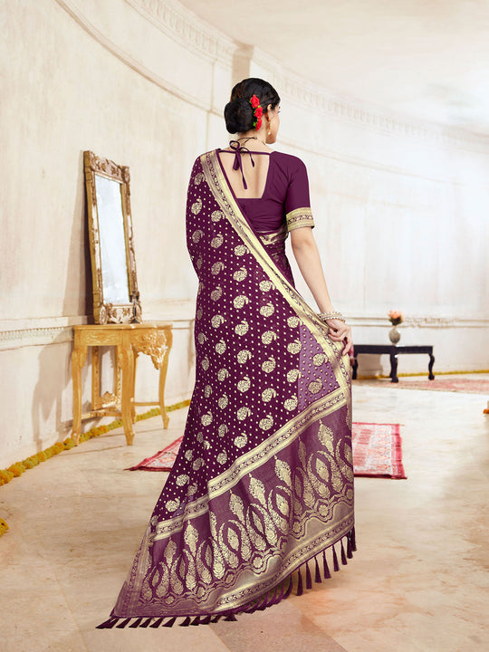 Georgette Banarasi Silk Saree With Blouse Piece