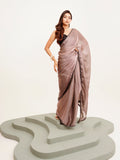 Metallic Grey Embellished Silk Blend Saree
