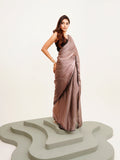 Metallic Grey Embellished Silk Blend Saree
