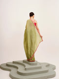 Green Sequinned Designer Lace Tissue Saree