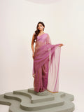 Lavender Solid Tissue Saree