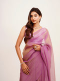 Lavender Solid Tissue Saree