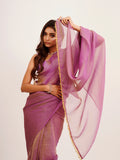 Lavender Solid Tissue Saree