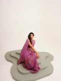 Lavender Solid Tissue Saree