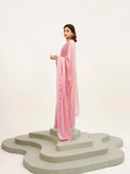 Pink Embellished Beads And Stones Partywear Satin Saree