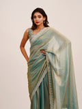 Metallic Embellished Beads And Stones Partywear Satin Saree