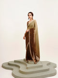 Embellished Beads And Stones Partywear Satin Saree