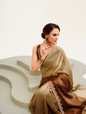 Embellished Beads And Stones Partywear Satin Saree