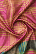 Peach Cotton Silk Saree With Blouse Piece