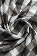 Black & White Cotton Silk Saree With Blouse Piece