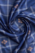Blue Cotton Silk Saree With Blouse Piece