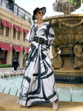 Black & White Georgette Saree With Blouse Piece