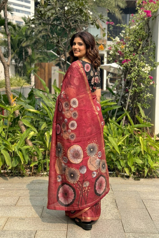 Printed Cotton Blend Saree