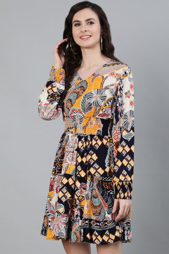Women's Multi Coloured Floral Dress