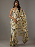 Pastle Moss Crepe Saree With Blouse Piece