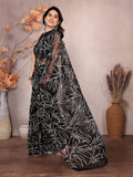 Black Georgette Ready To Wear Saree