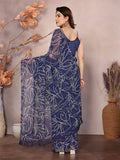Blue Georgette Ready To Wear Saree