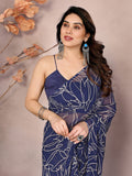 Blue Georgette Ready To Wear Saree