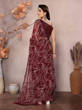 Red Georgette Ready To Wear Saree