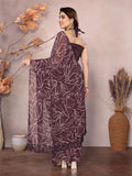 Wine Georgette Ready To Wear Saree