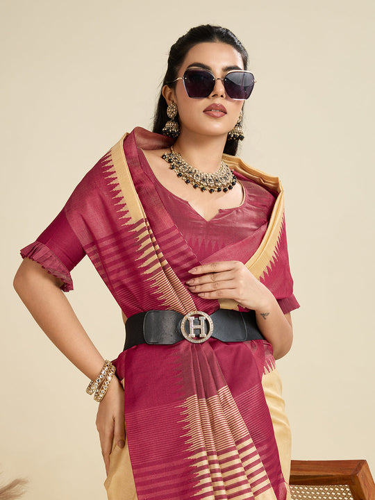 Raw Silk Saree Featuring Beautiful Solid Weaving