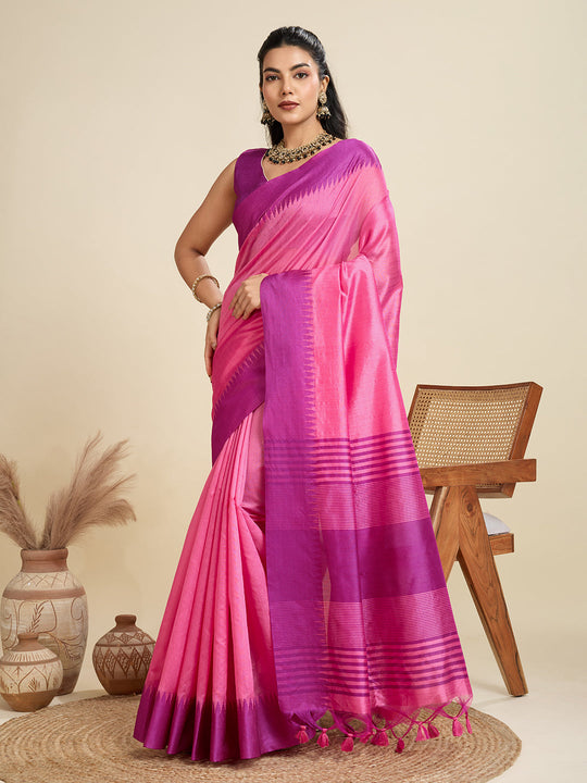 Raw Silk Saree Featuring Beautiful Solid Weaving