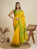 Raw Silk Saree Featuring Beautiful Solid Weaving