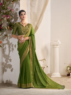 Crepe Silk Banarasi Saree With Blouse Piece