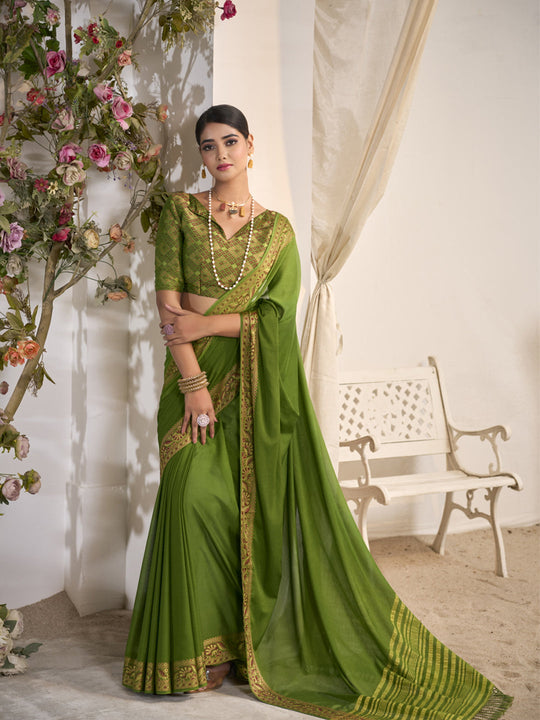 Crepe Silk Banarasi Saree With Blouse Piece