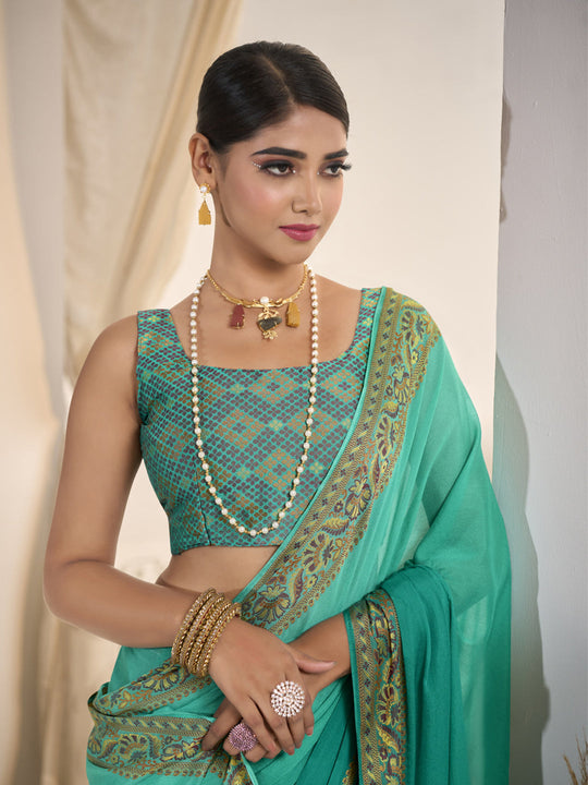 Crepe Silk Banarasi Saree With Blouse Piece