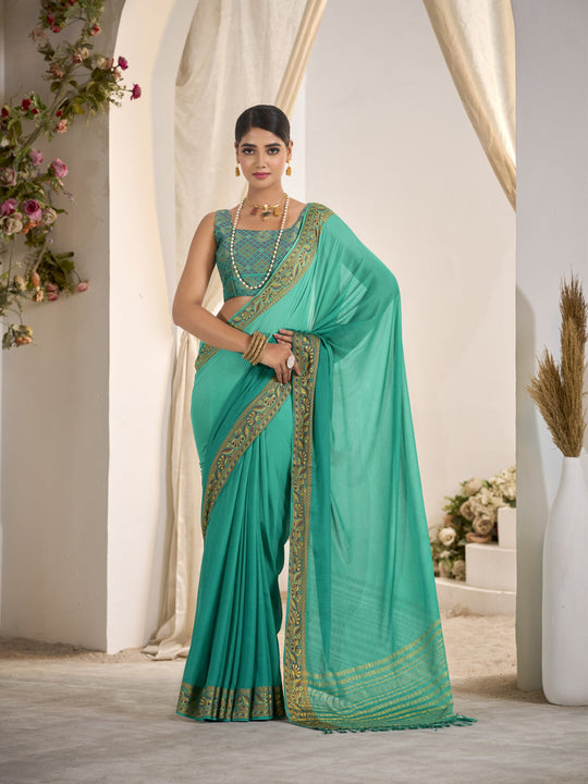 Crepe Silk Banarasi Saree With Blouse Piece