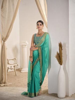 Crepe Silk Banarasi Saree With Blouse Piece