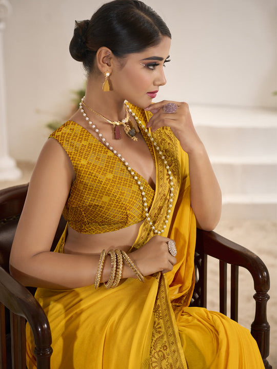 Crepe Silk Banarasi Saree With Blouse Piece