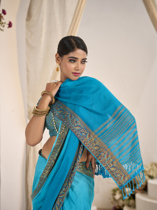 Crepe Silk Banarasi Saree With Blouse Piece