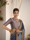 Crepe Silk Banarasi Saree With Blouse Piece