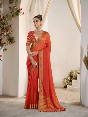 Crepe Silk Banarasi Saree With Blouse Piece