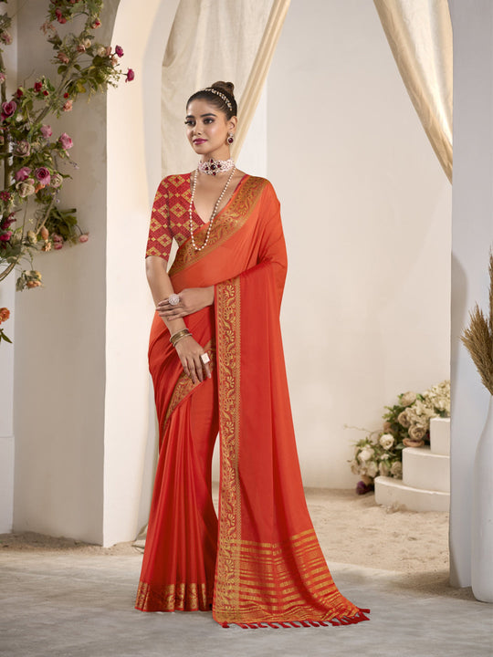 Crepe Silk Banarasi Saree With Blouse Piece