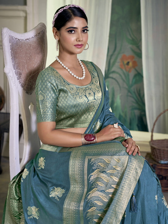 Crepe Silk Banarasi Saree With Blouse Piece