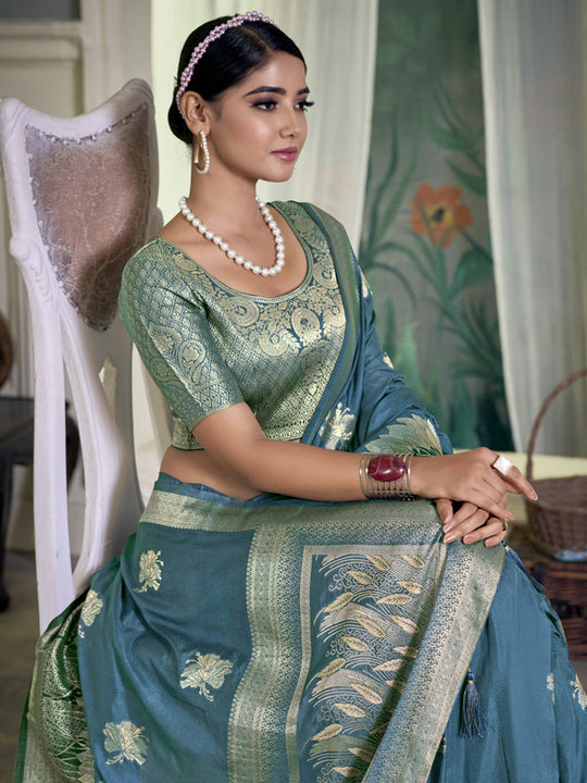 Crepe Silk Banarasi Saree With Blouse Piece