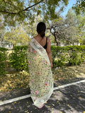 Yellow Organza Saree With Blouse Piece