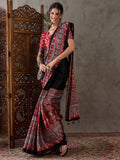 Black Semi Modal Saree With Blouse Piece