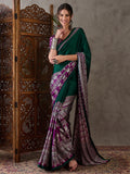 Green Semi Modal Saree With Blouse Piece