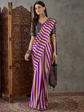 Purple Semi Modal Saree With Blouse Piece