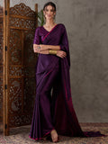 Purple Semi Modal Saree With Blouse Piece