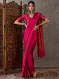 Pink Semi Modal Saree With Blouse Piece