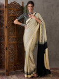 Cream Semi Modal Saree With Blouse Piece