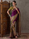Wine Semi Modal Saree With Blouse Piece