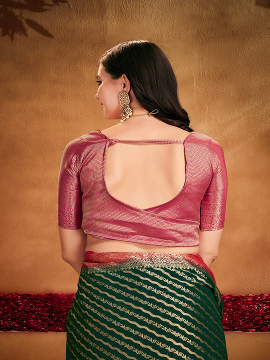 Georgette Banarasi Silk Saree With Blouse Piece